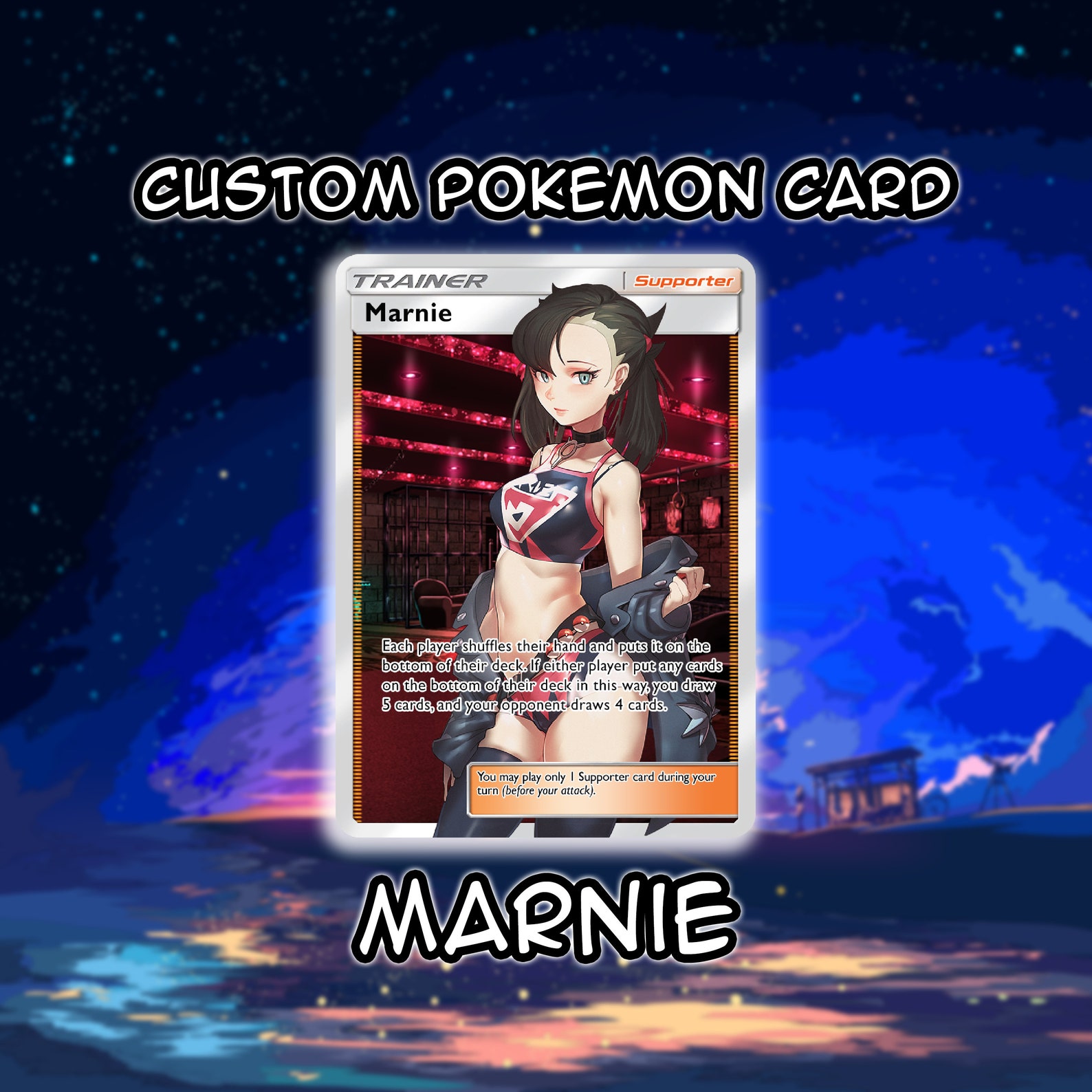 Pokémon Marnie Full Art Card Custom/orica LEWD Etsy