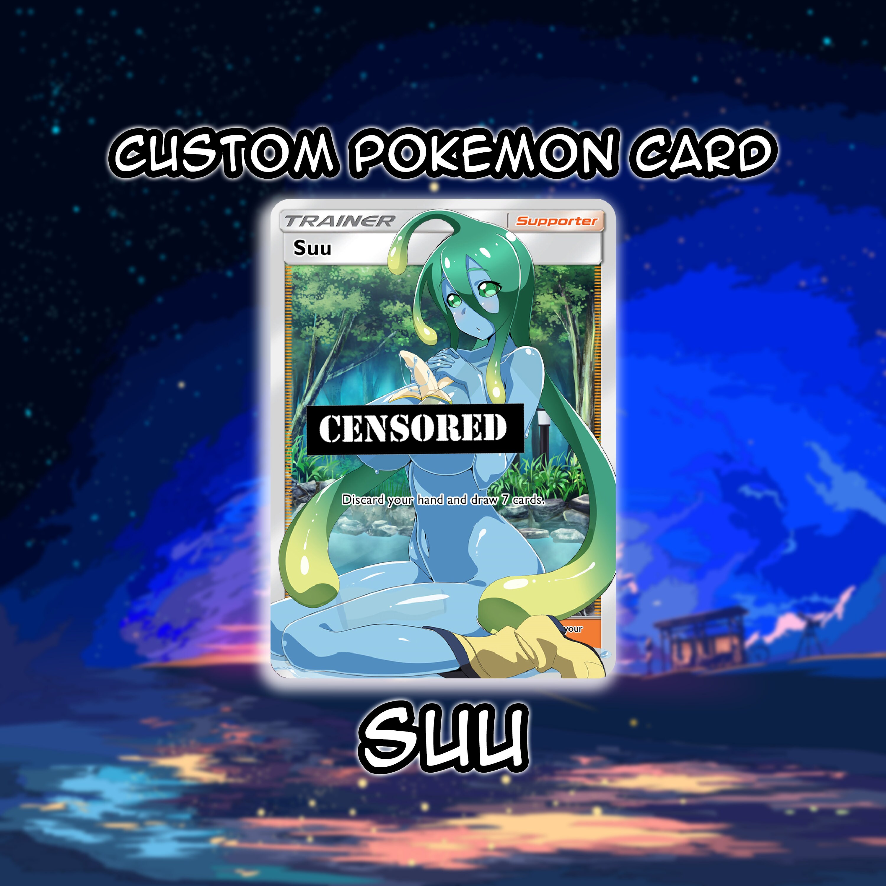 Pok mon Suu Full Art Card Custom orica LEWD Holographic Etsy
