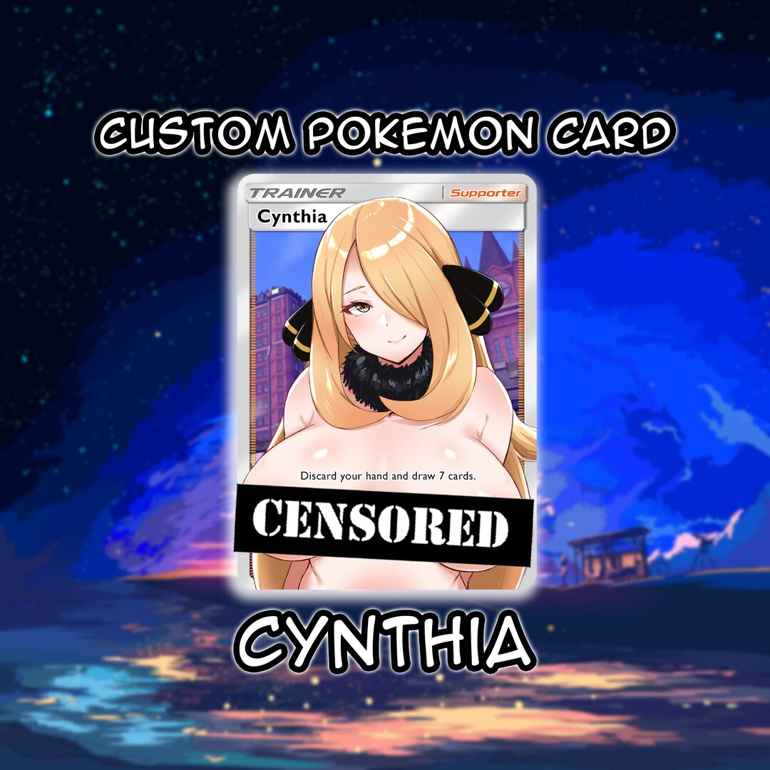 Pok mon Cynthia Full Art Card Custom orica LEWD Etsy UK