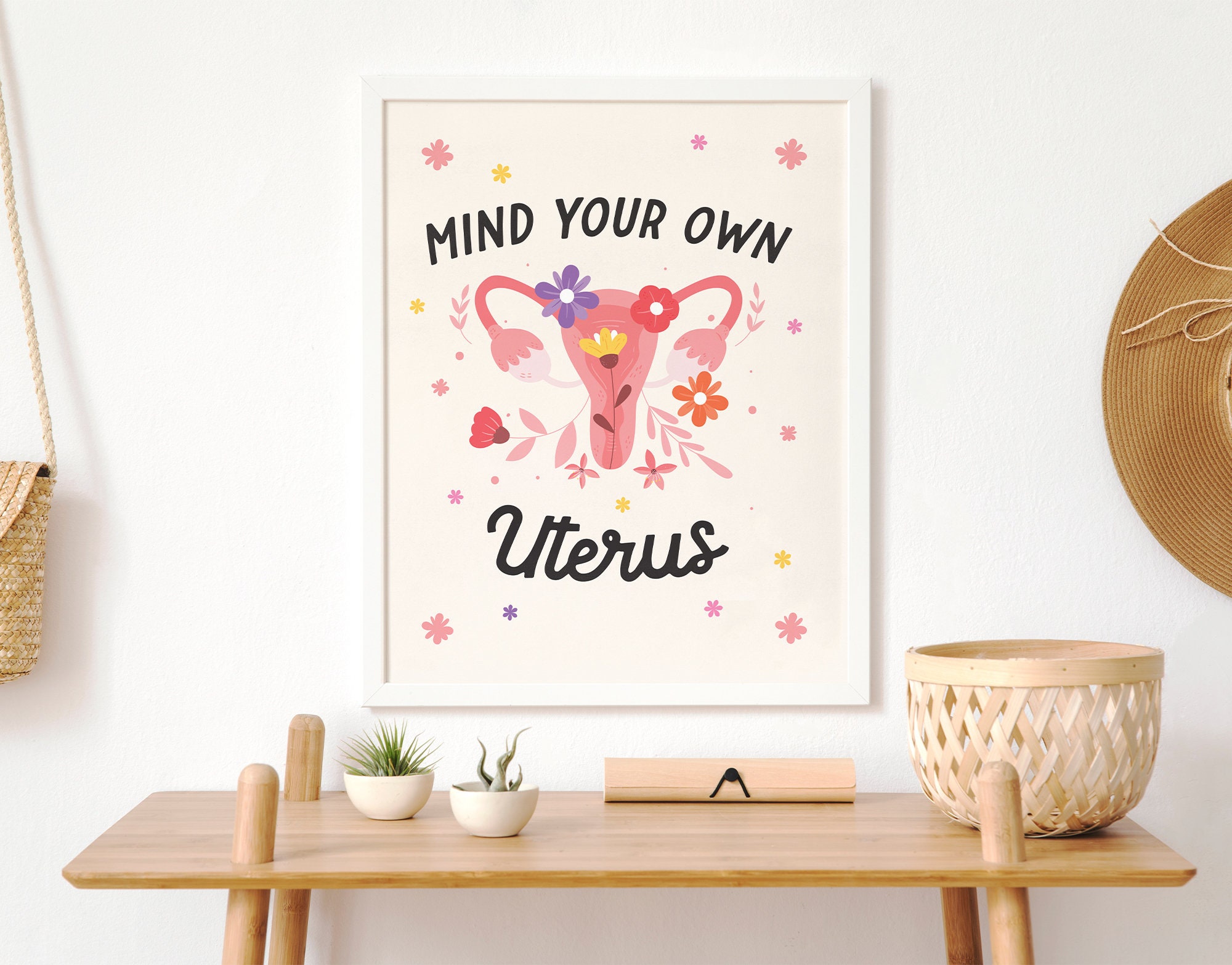 Mind Your Own Uterus Printable Art Feminist Printable Wall - Etsy