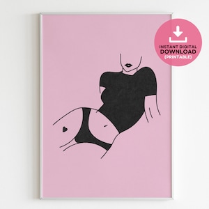 Body Positivity Print, Female Figure Art, Feminist Office Decor, Art Print, Wall Decor, Gift For Her, Feminist Decor