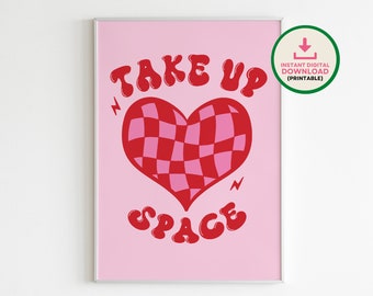 Lámina artística Corazón Feminista, Decoración de Habitación Estilo Y2K (Descarga Digital)