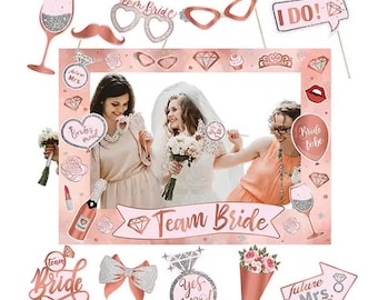 Photo Booth Kit Bachelorette party Bride decoration festive frame with many accessories future bride