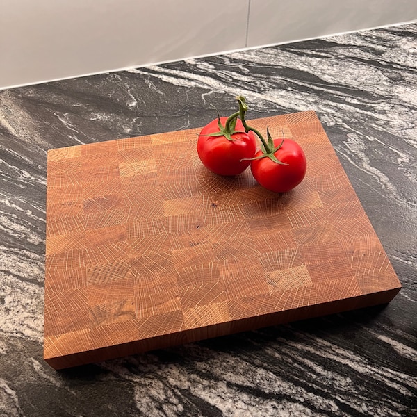 White oak end grain cutting board