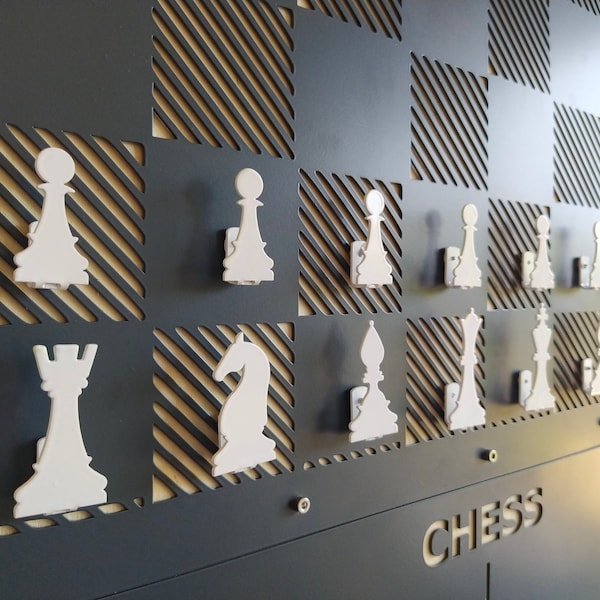 Giant Wall Chess, Magnetic Chess Set, Metal Wall Game, Vertical Chess Board