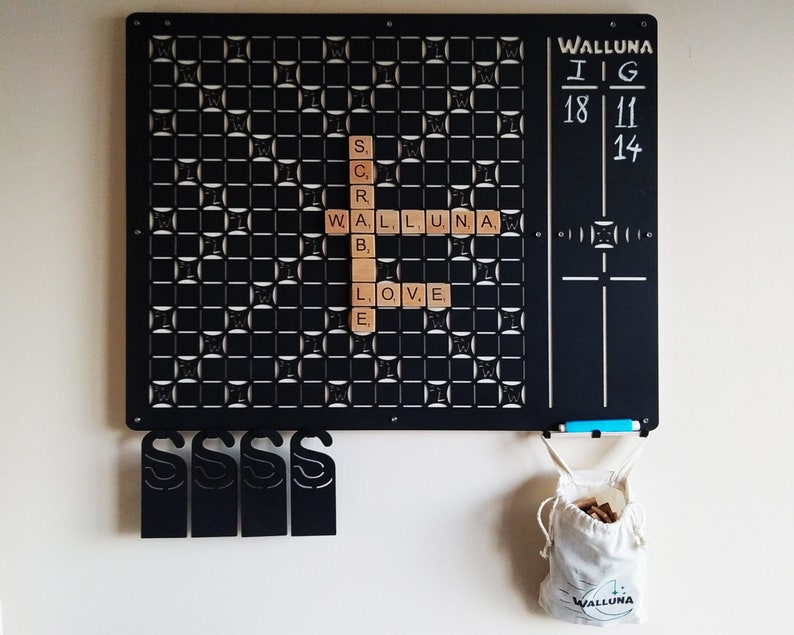 Wall Scrabble Vertical Scrabble Board Metal Wall Etsy UK