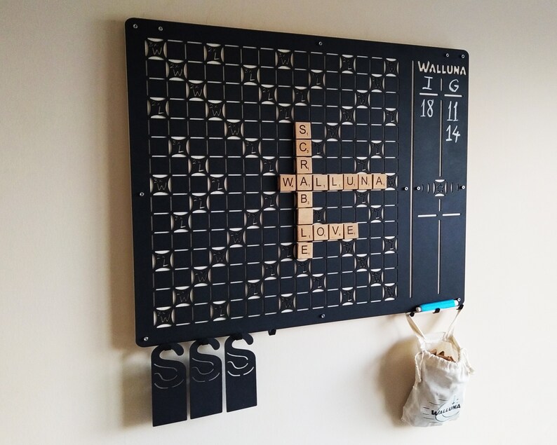 Wall Scrabble Vertical Scrabble Board Metal Wall Etsy UK