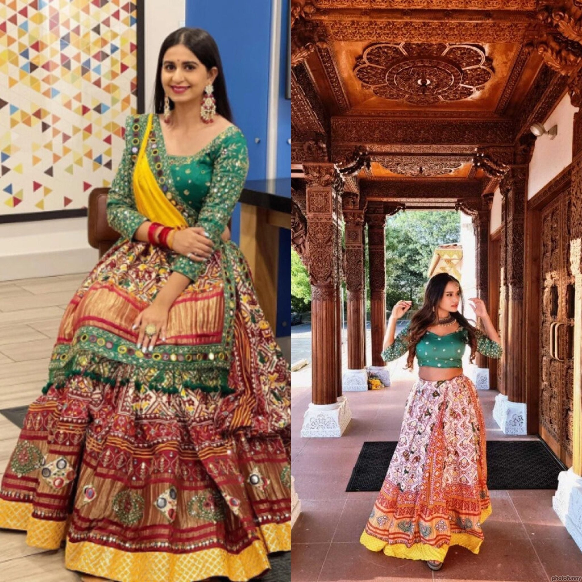 Kinjal Dave Sex Videos - Kinjal Dave Garba Special Soft Silk Digital Printed Lehenga - Etsy UK