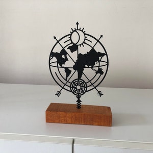 Décoration d'étagère carte du monde, décoration de maison et de bureau, décoration d'étagère, décoration moderne, décoration de table minimale pour la maison, Oneline, décoration de ferme
