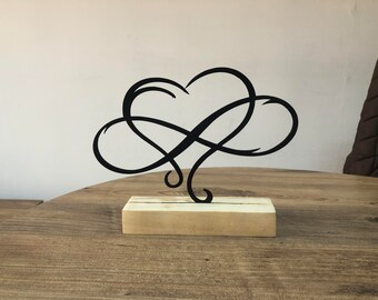 valentines day gift, Infinity Heart Shelf Decor, Modern Shelf Decor Home Office decor, Bookshelf Decor, Modern Decor, Minimal Tabletop Decor