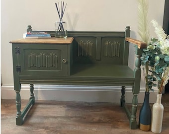 SOLD* Upcycled Country Modern Style Telephone Table