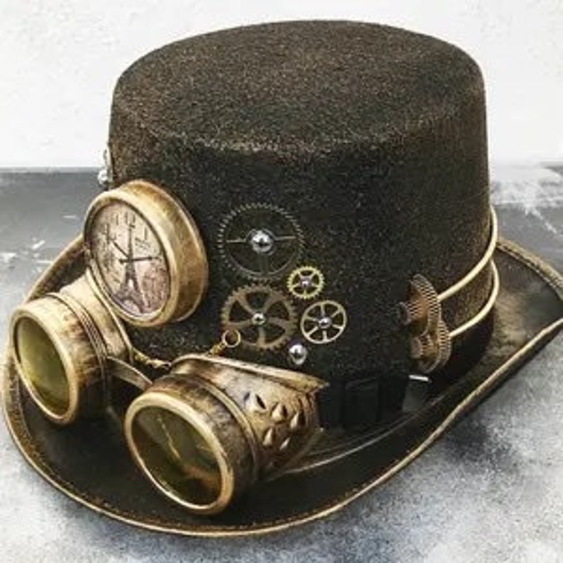 steampunk goggles on hat