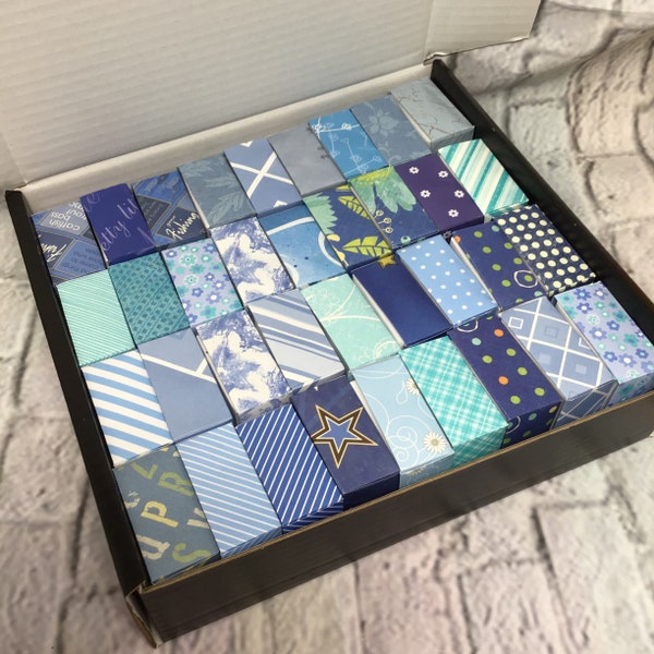 Shades of blue, Handmade gift Boxes, Origami boxes, favour boxes, designs.wedding favour, jewellery boxes, 36 boxes 75p each