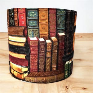 Red books,  bookshelf, literary Design 20cm & 30 Drum lampshade/pendant shade. Limited design