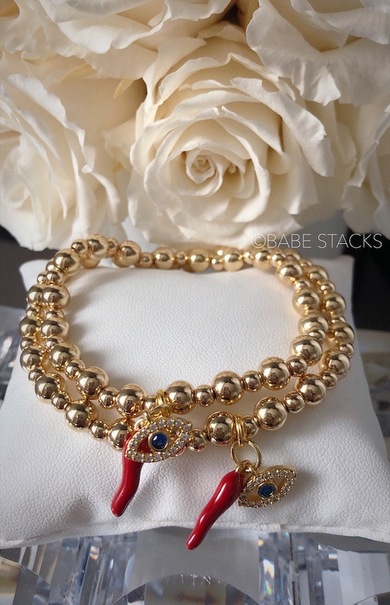 Italian Horn Beaded Bracelet - Etsy