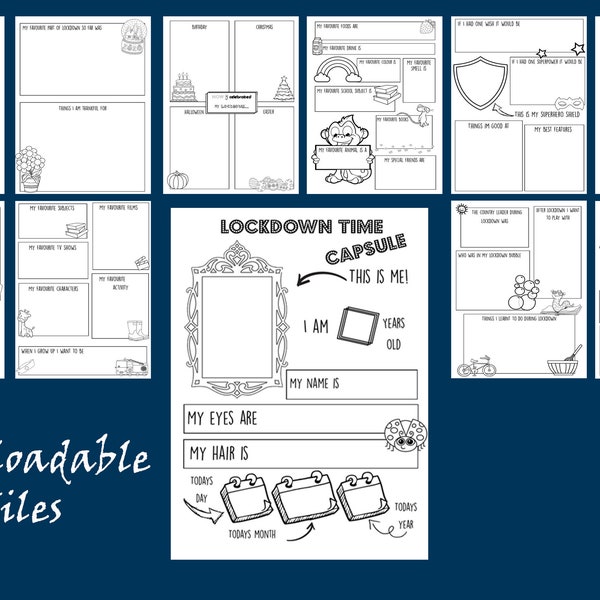 All About My Lockdown Printable Colouring Book - Memory Box My Life Kids Yearly Annual Questionnaire Keep Busy Booklet Keepsake Time Capsule