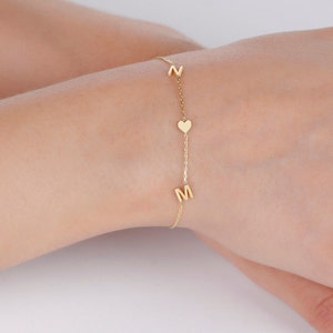 Pulsera de carta personalizada - Pulsera personalizada - Pulsera inicial familiar - Pulsera de letra inicial - Regalo para la madre - Regalos de Navidad