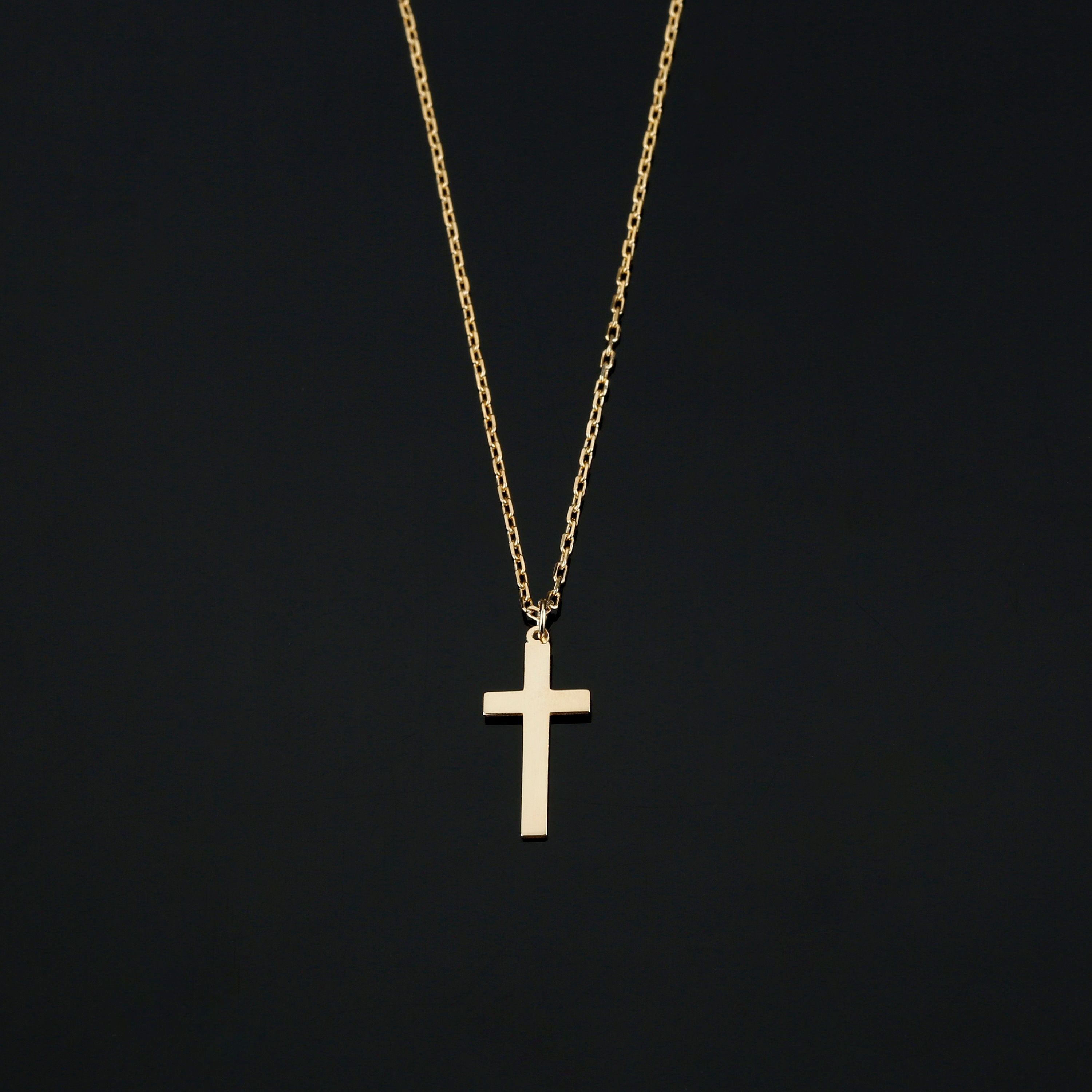 14k Solid Gold Cross Necklace Girl Women Cross Necklace Etsy