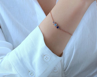 Birthstone Bracelet, Birthstone Bracelet for Mom, Bridesmaid Gift, Mothers Day Gift, Gift for Her, Gift jewelry, Persoalized Bracelet