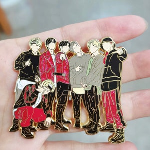 BTS OT7 Mic Drop Enamel Pin - Pearl Hard Enamel PROOF Love Yourself