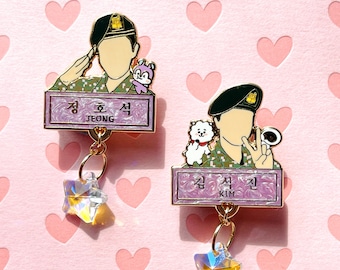 Pin de esmalte de alistamiento militar BTS Jin o J-Hope [Edición limitada] - Wootteo RJ Mang