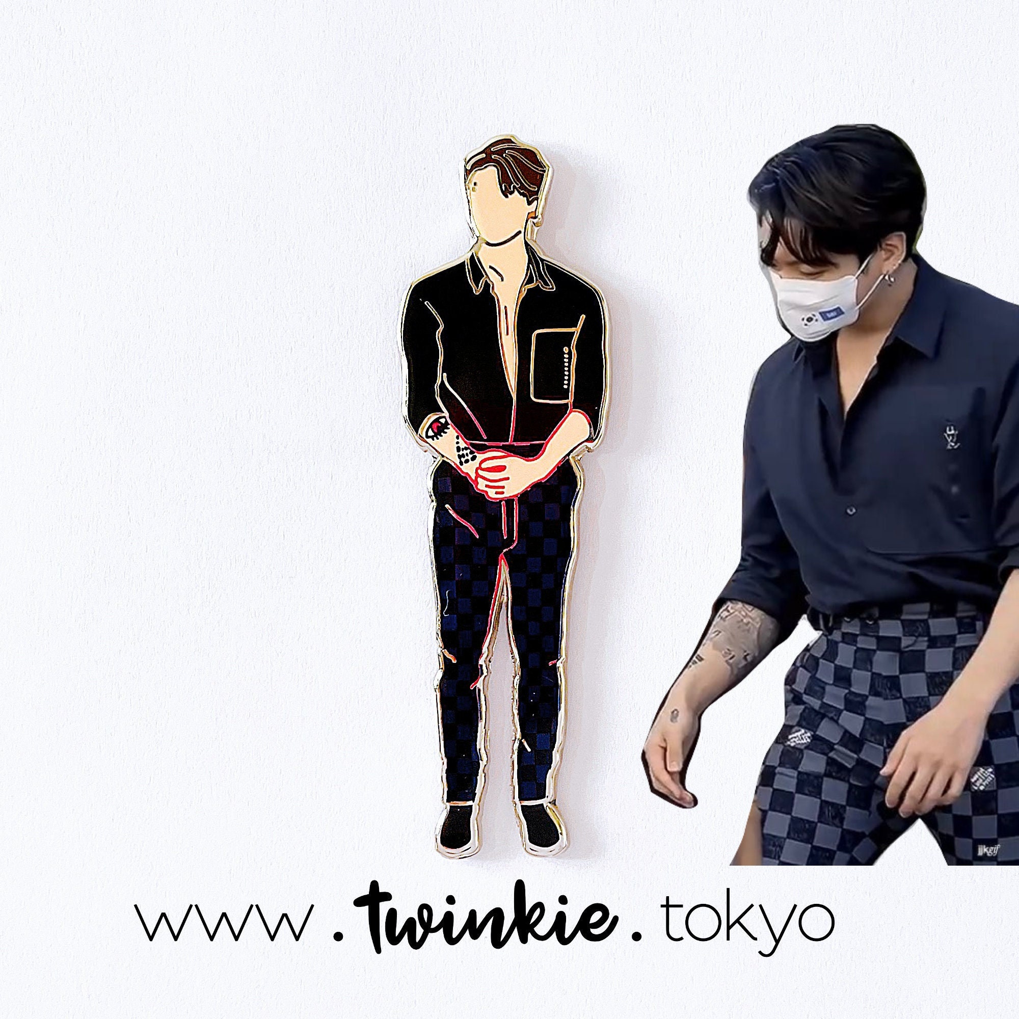BTS Jungkook Checkered Pants Pin Twinkie Tokyo PTD 