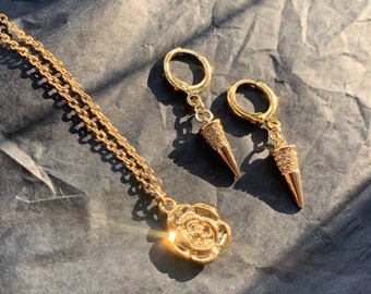 Yor Halskette Yor Ohrringe Rose Konisch 14K gold Umweltfreundlich Materialien nicht allergen