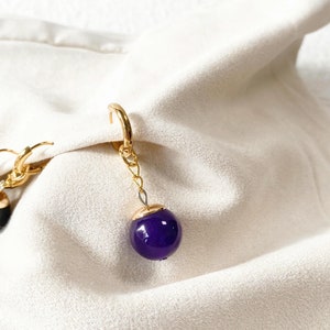 Goku earrings gold Purple