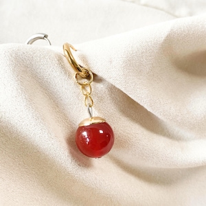 Goku earrings gold red