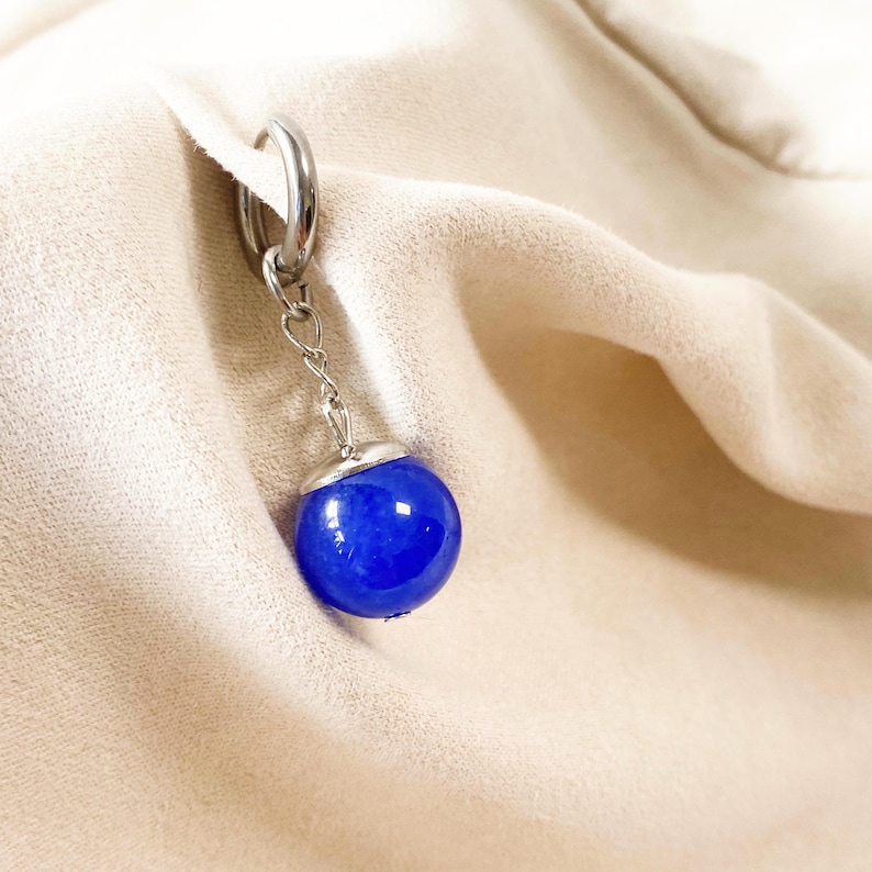 Goku earrings sliver blue