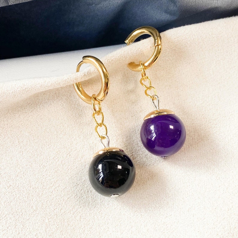 Boucles d'oreilles Gokû gold black