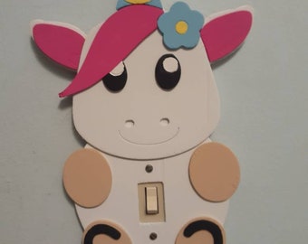 'New!' LARGER SIZE Snowy,Rearing Unicorn Light Switch Cover-FREE Shipping 