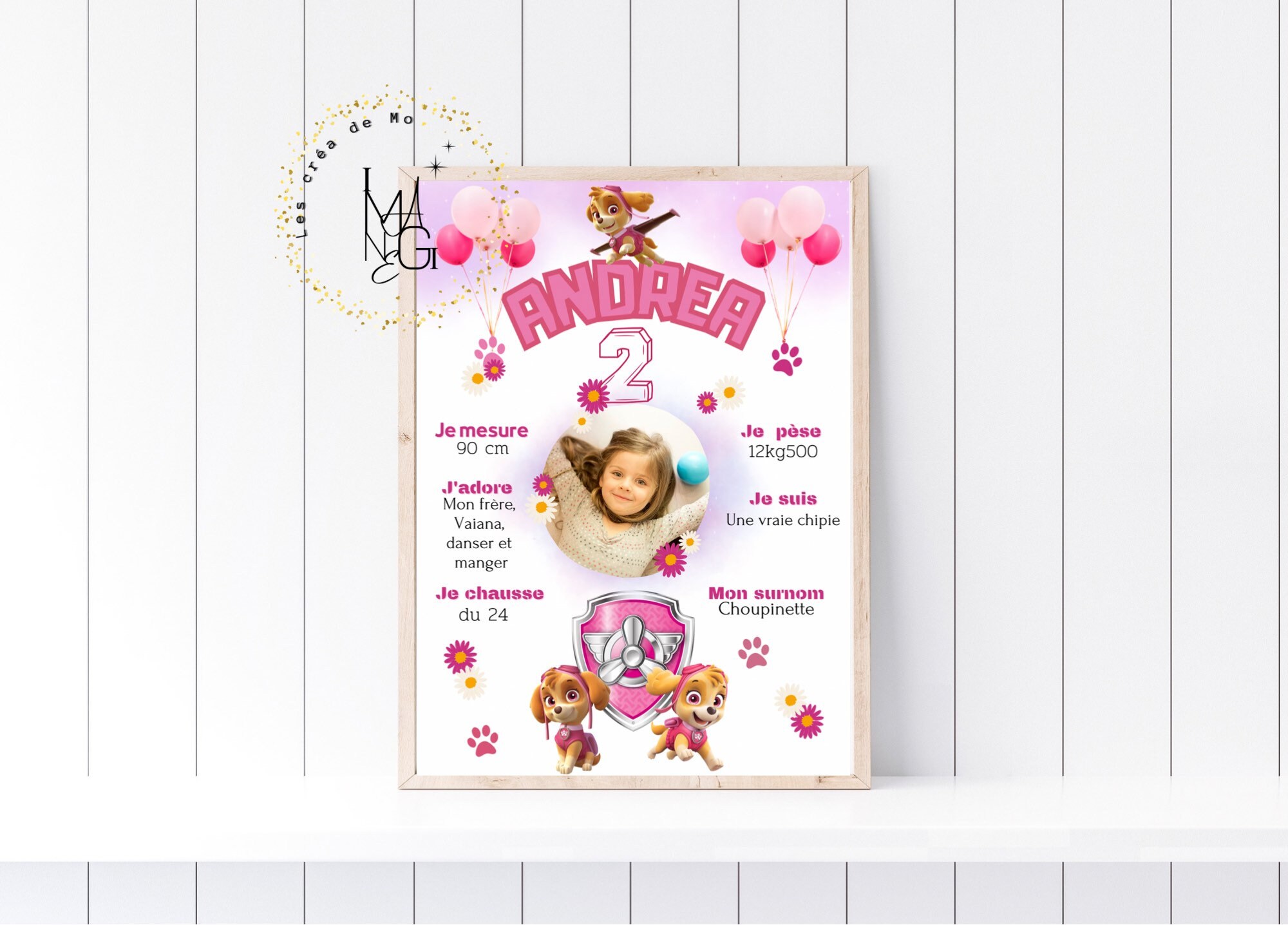 Affiche Anniversaire Personnalisée Pat Patrouille | Anniversaire Pat Patrouille Fille Paw Patrol Ste