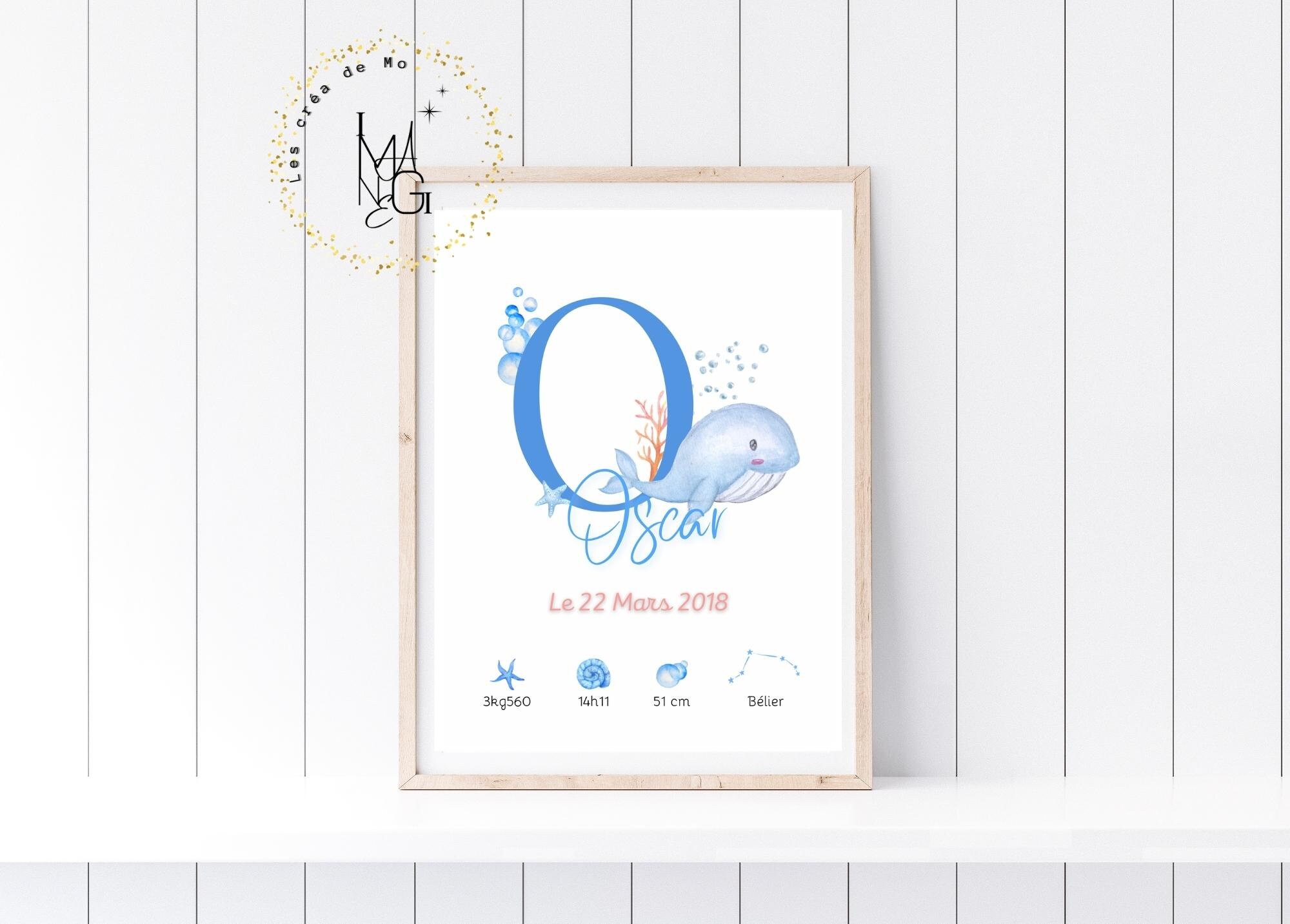 Affiche Cadeau Naissance | Affiche Personnalisée Affiche Bienvenue Bébé Les Créa de Mo