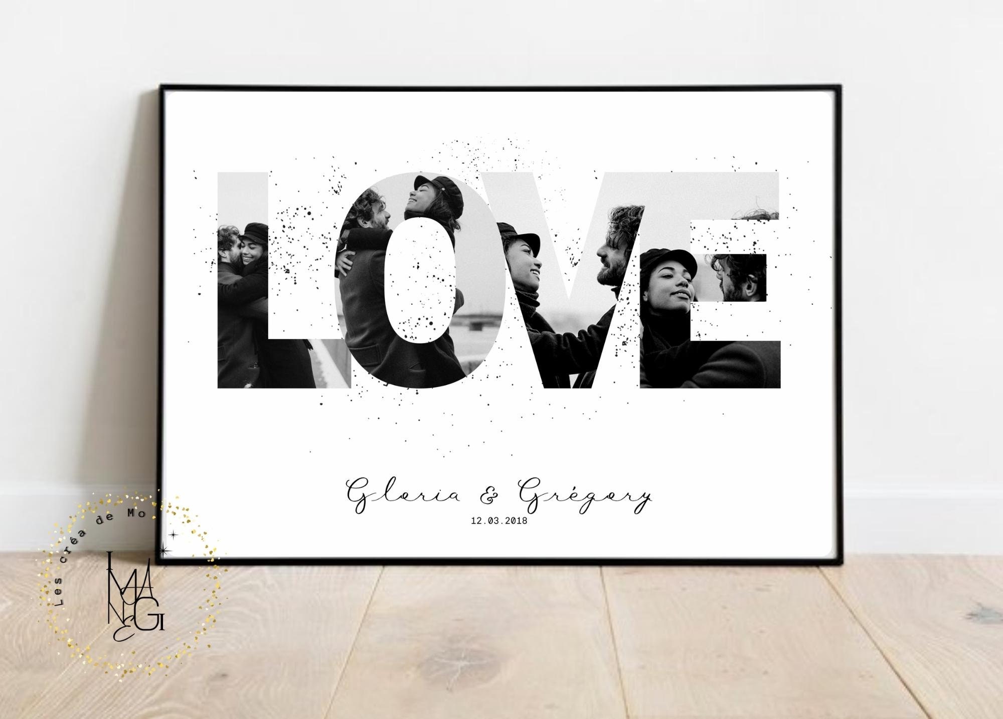 Affiche Love | Affiche St Valentin Couple Cadeau Mariage, St Valentin Les Crea de Mo