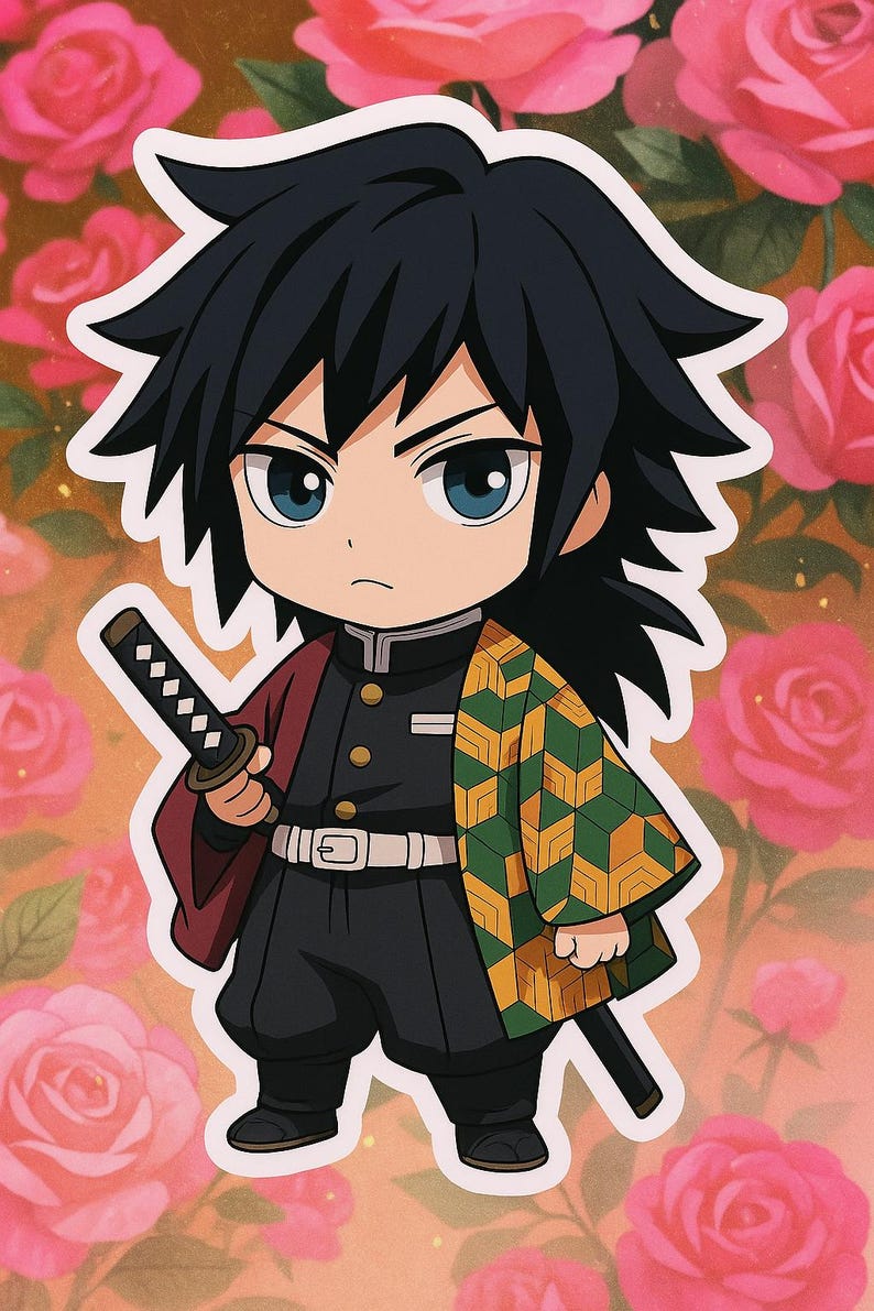 Chibi Giyu Tomioka Sticker Demon Slayer Kiss cut Anime Decal Cute Chibi Giyu Tomioka Sticker Demon Slayer Kiss cut Anime Decal Cute