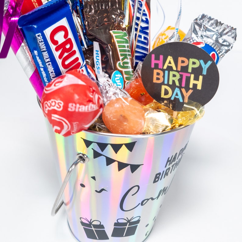 Personalized Happy Birthday Candy Gift Basket Etsy