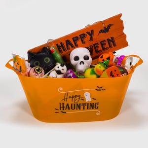 HALLOWEEN BOX (100) trick or treat,snacks,spooky basket,halloween box,college gift box, rubber duck, candy box, boo box, treats college