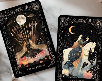 Tarot Deck, Tarot Card Deck with Guidebook, Unique Tarot Card Deck, Midnight Garden Tarot Deck