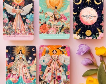 Beginner Tarot Deck with Guidebook – Colorful Pastel Aesthetic Tarot Cards for Intuitive Readings, Pastel Visions Tarot
