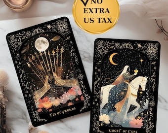 Tarot Deck, Tarot Card Deck with Guidebook, Unique Tarot Cards, Midnight Garden