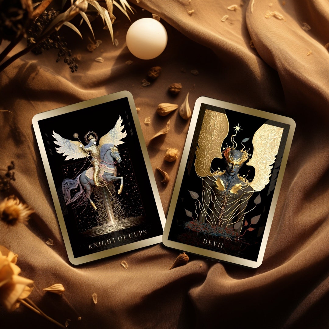 Golden Dream Tarot Deck: 78 Black & Gold Tarot Cards With Guidebook - Etsy