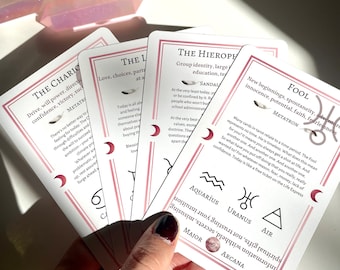 Training tarot deck for beginners, Tarot cards with meanings on cards, beginner tarot, tarot keywords and zodiac signs, Tarot learning