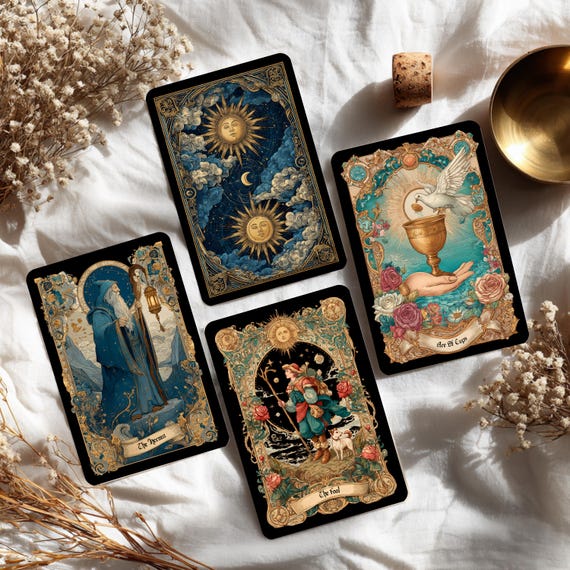 Antique Aurora Tarot Deck With Guidebook, Art Nouveau Tarot