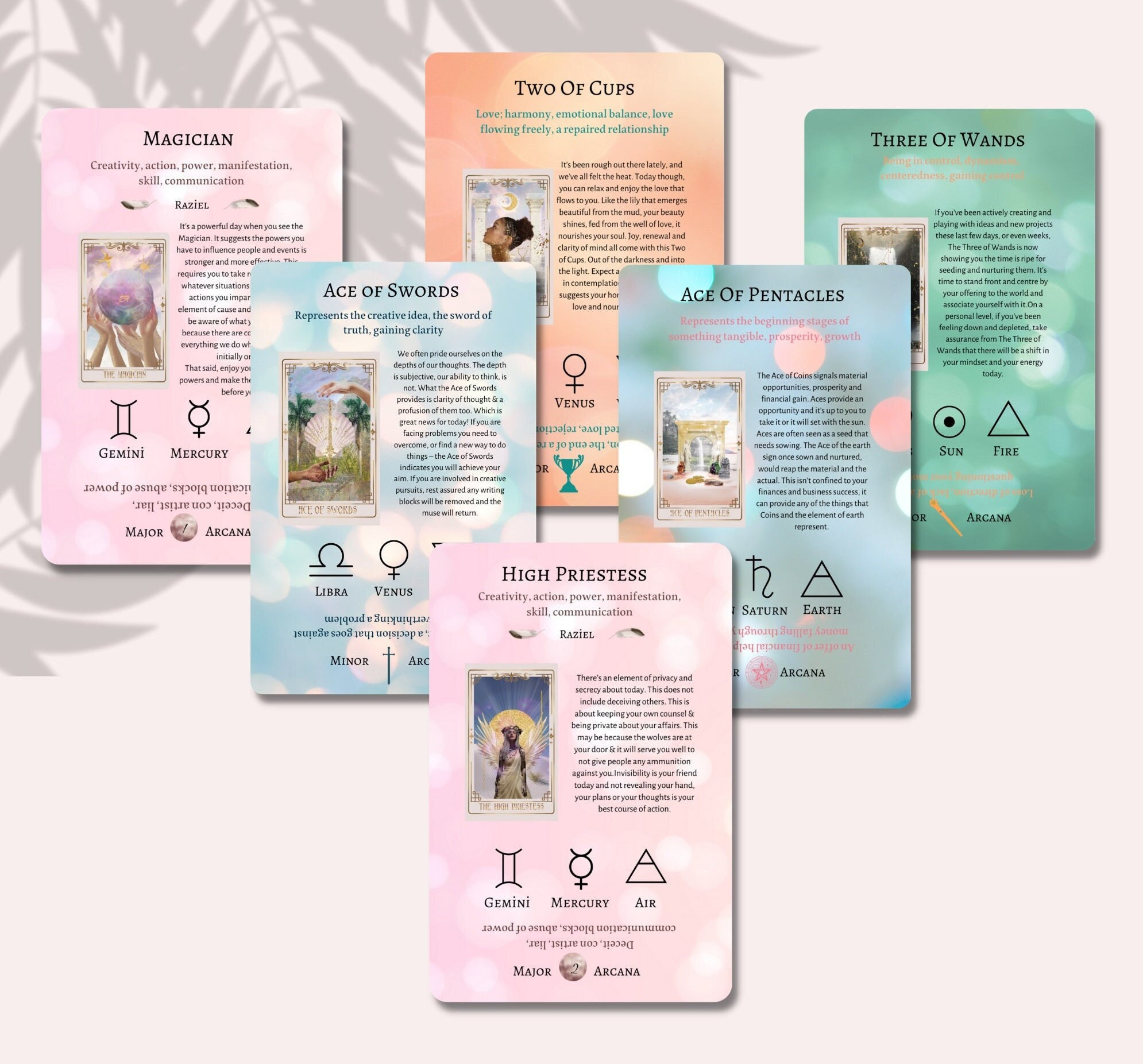 Digital Beginner Tarot Deck PDF Tarot Cards With Meaning on Etsy