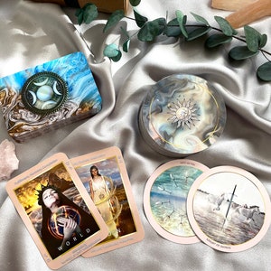2 Tarot Card Deck Set, Tarot Decks With Book, Celestial Tarot Cards Oracle Deck Divination Tools, Sirius & Spica Tarot Decks for beginners