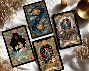 Antique Aurora Tarot Deck With Guidebook, Art Nouveau Tarot Cards
