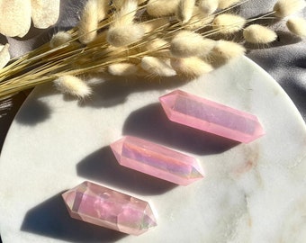 Angel Aura Rose Quartz Crystal Tower, Crystal Obelisk, Aura Crystal, Rose Quartz Tower, Crystal Wand, Crystal Point, Healing Crystal