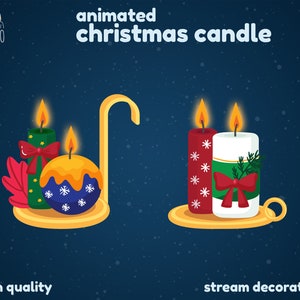 2x Animated Twitch Christmas Candle - Stream Decoration - Cozy - Winter - Chritmas Ornaments
