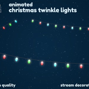 Animated Holiday Lights - Twitch Overlays - Stream Decoration - Twinkle Lights for Christmas